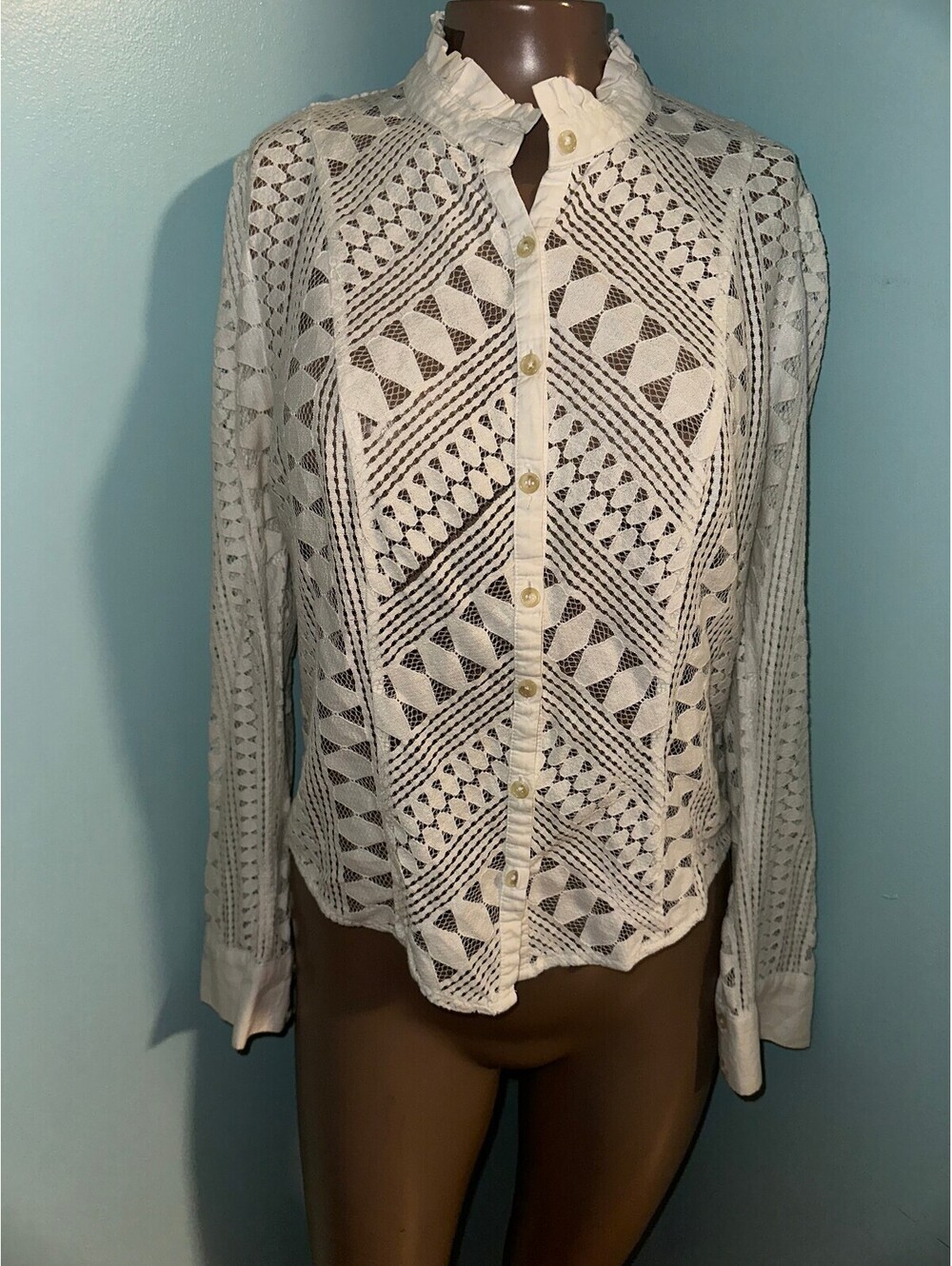 Meadow Rue Anthropologie Laced Boho Fairy Romantic Blouse 4